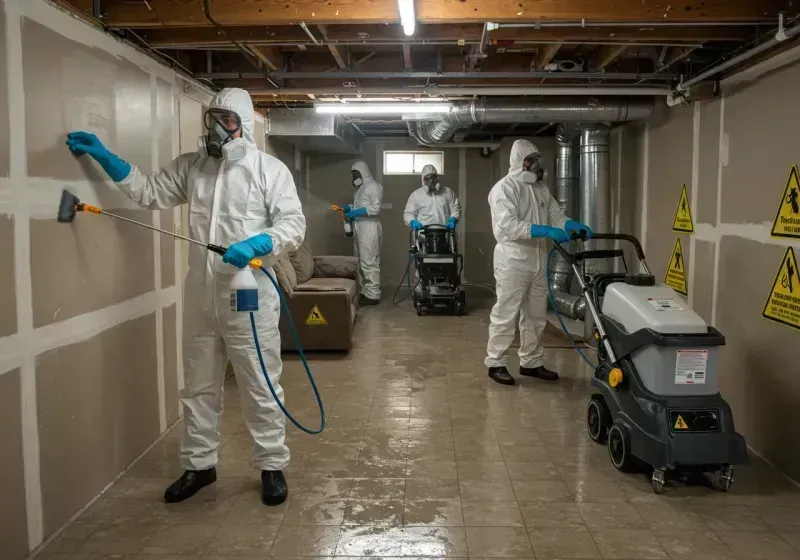 Basement Moisture Removal and Structural Drying process in Enumclaw, WA